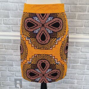 Anthropologie Maeve Clementina Pencil Skirt Graphic Art to Wear Dopamine Women 4